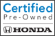 This vehicle is Honda Certified